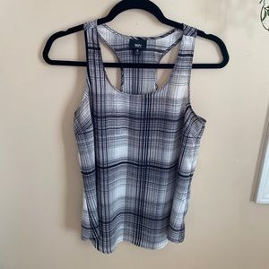 White with Black Stripped Work Blouse